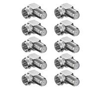 PerfectHD 10 x SAT F Conector | Adaptador de ángulo 90° | Conector F > F hembra 90° | Conector F acodado para TV | Adaptador F para cable de antena, cable coaxial | 10 unidades