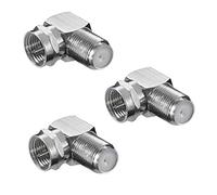 PerfectHD 3 conectores F para satélite, adaptador de ángulo de 90°, conector F hembra a 90°, conector F acodado para TV, adaptador F para cable de antena, cable coaxial