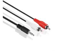 PerfectHD Cable de audio estéreo de 20 m, 2 conectores RCA a conector jack de 3,5 mm, cable de conexión RCA