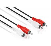 PerfectHD Cable RCA de 15 m, cable de audio estéreo, 2 conectores RCA a 2 conectores RCA, cable de conexión RCA para amplificador HiFi, receptor, cine en casa, Blu-Ray