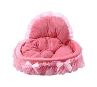 Perfectii Princesa Cama Para Perros, Peluche Suave Acolchado Perros Cama De DiseñO Sofá Cesta Lace Princess Bed Perros Mascotas Cama