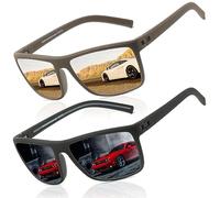 Perfectmiaoxuan Gafas de sol Piloto polarizadas hombre y mujer Verano Vacaciones futuristas Pesca Conducción TR90 marco Protección UV cuadrado gafas de sol Sunglasses