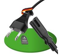 Perfecto Cable de Alimentación Euro, Enchufe Euro recto a Conector IEC C7 recto, Cable de Accesorio para Electrodomésticos, 2.00m, negro