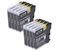 PerfectPrint - 8 negro Cartucho de tinta Compatible sustituir la LC1100 LC980 LC 1100 LC 980 para Brother MFC-250C MFC-255CW MFC-290C MFC-295CN MFC-297C MFC-490CN MFC-5490CN MFC-5890CN MFC-790CW MFC-795CW MFC-6490CW MFC-6890CDW MFC-990CW DCP-145C DCP-163C DCP-165C DCP-167C DCP-185C DCP-195