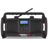 PerfectPro Estación de Trabajo Dab+, Bluetooth y FM, Radio con Entrada AUX y USB, alimentación de Red, Recargable, Resistente a los Golpes, IP65, WS3