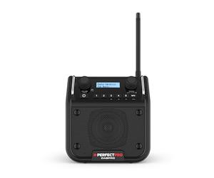 PerfectPro Radio DABPRO, Dab+ y recepción FM, Entrada AUX, MP3, Bluetooth, Red eléctrica y Recargable, Resistente a los Golpes, IP54, DPR2