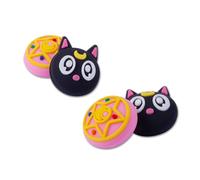 PERFECTSIGHT 4 bonitas tapas de agarre para el pulgar para PS5/PS4/Xbox One (Series X, S)/NS Switch Pro, empuñaduras analógicas Magic Moon, cubiertas de botón de silicona Kawaii (Luna)