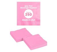Perfectware Servilletas de bebidas rosas de 2 capas, paquete de 250 unidades