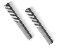 PERFEHAIR Paquete de 2 peines profesionales de corte de pelo de dientes redondos, 8.6 pulgadas, fibra de carbono negra, antiestática y resistente al calor, peines de peluquería duraderos con dientes