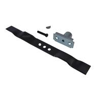 perfektGarten Cuchillo de mantillo de 55 cm + soporte para cuchillos + cuña + tornillo compatible con cortacésped Einhell