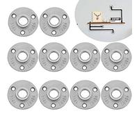 PERFETSELL 10 Pcs Brida Roscada 1/2" Montaje de Tubería BSP Bridas de Suelo Soportes para Tuberia Industrial Brida con Rosca 65mm con 3 Orificios para Decoración del Estilo Industrial y Bricolaje
