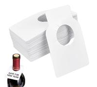 PERFETSELL 100 Pcs Etiquetas para Botellas de Vino Etiquetas Plasticas para Botellas Etiquetas en Plástico para Clasificar Botellas Etiquetas de Botellas para Vino Champagne Cerveza Agujero 2,8cm