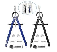 Perfetsell 2 Pack de Compás Dibujo Tecnico Compás Escolar Primaria/Secundaria Compás Escolar Rueda Compás Geométrico para Escolar, Dibujo Técnico con Articulaciones en Ambos Brazos y Minas Compás