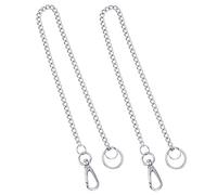 PERFETSELL 2 Pcs Cadena Llavero 44cm Cadenas de Pantalones Llavero con Cadena y Mosqueton Llaveros Largos para Llaves Metal Llaveros con Enganche para Regalo Niños Hombre Mujeres, Acero Inoxidable 304