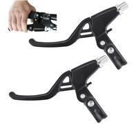 PERFETSELL 2 Pcs Manetas Bicicleta Palanca Freno Bicicleta Maneta Freno Bici Niño Palanca Freno Aluminio para Bici Carretera Niño - Fácil de Instalar, Negro y Plata, 2,2cm Diámetro