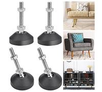 PERFETSELL 4 Pcs Pies Regulables M8 x 50 mm para Muebles Niveladores para Patas de Mesa Patas Ajustables Muebles Pata Regulable 35mm~75mm Inclinable a 20 Grados Pies Mueble para Mesa Armarios Sillas