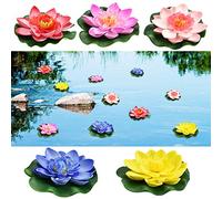 PERFETSELL 5 Pcs Nenufares Artificiales Flotantes Plantas Flotantes Artificiales Flores Artificiales Flotantes Lirio de Agua Artificial Flotante Decoración Bonita para Estanque Piscinas Escenario