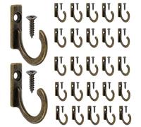 PERFETSELL 60 Pcs Gancho Mini para Llaves Aleación de Zinc Color Bronce Vintage Rusticos Ganchos Vintage Pared Pequeños con 60 Tornillos para Colgar Llaves en la Entrada Portallaves DIY Manualidades