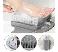 PERFETSELL Cepillo Pies Ducha Cepillo Cerdas con Ventosa Antideslizantes Foot Brush Limpiar Pies Ducha Limpiador para Lavar Feet Cleaner Shower Gris 15x15.5cm Regalo para Padres Mama Amigos