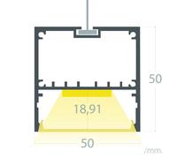 Perfil Aluminio Colgante XL para Tiras LED hasta 45 mm