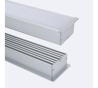 Perfil Aluminio Empotrable para Tiras LED hasta 45 mm con Tapa Continua