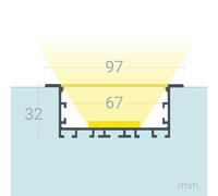Perfil Aluminio Empotrable XL para Tiras LED hasta 60mm