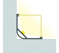 LEDKIA Perfil Aluminio Esquina Triangular 2m para Tira LED hasta 20mm Negro