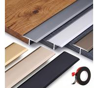 Perfil Aluminio Suelo Madera, Tira De Unión En T Para Parquet Y Laminado, 3x90cm Varilla De Transición Metálica Para Puertas, Compatible Con Rodapié, Fácil Corte(Champagne,3pcs*90 * 4cm)