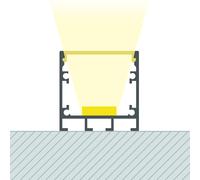 Perfil Aluminio Superficie con anclaje Empotrado mediante clips para Tira LED
