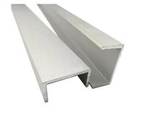 Perfil Aluminio Tira de borde de aluminio en forma de U, con revestimiento de vidrio, de aleación de aluminio, de 5 mm, 10 mm y 20 mm de ancho y 100 a 400 mm de largo.(5X10X400MM,3pcs)
