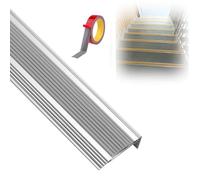 Perfil Angular De Escalera De Aluminio, Perfil De Escalera De Aluminio En Forma De L, Perfil De Borde De Escalera, Perfil De Nariz De Escalera, para Peldaños De Interior Y Exterior (Color : Grey, Si