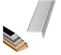 Perfil Autoadhesivo Para Bordes De Escaleras En Forma De L-100cm Protector Antideslizante De Aluminio, Esquina Para Cantos(Silver,2x3x100cm)