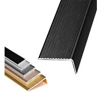 Perfil Autoadhesivo Para Bordes De Escaleras En Forma De L-100cm Protector Antideslizante De Aluminio, Esquina Para Cantos(Black,2x4x100cm)