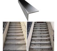 Perfil de Acero Inoxidable para Bordes de escaleras, Perfil Antideslizante para escalones de hormigón y baldosas, Tira de transición de Seguridad para