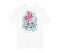 Perfil de acuarela cantando de La Sirenita Ariel de Disney Camiseta, Hombre tallas grandes, Blanco, 3X Alto