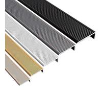 Perfil de aluminio antideslizante para escalera, MarchetteTrim para escaleras de interior/exterior, plateado, 100 x 30 mm, seguro, Det