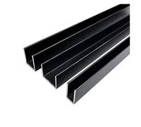 Perfil de aluminio en forma de U, Canal de aluminio con ranura en U equilátero, negro, varios tamaños, paquete 2(20x20x17mm)