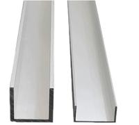 Perfil de aluminio en forma de U, Canal en U de aluminio 6063T5 con ranura equilátera 500 mm (paquete 2) varios tamaños(7x11x5mm)