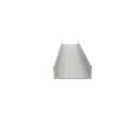 Perfil de aluminio en forma U, ancho exterior 40 mm, longitud 50 cm, borde aleación recubierto vidrio