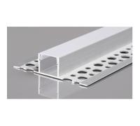 Perfil de aluminio LED de 2 m, empotrable, para paneles de yeso, perfil de canal con cubierta de cristal esmerilado, sistema de canal para tiras de LED H-8
