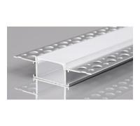 Perfil de aluminio LED de 2 m, empotrable, para paneles de yeso, perfil de canal con cubierta de vidrio esmerilado, sistema de canal para tiras de LED perfil P