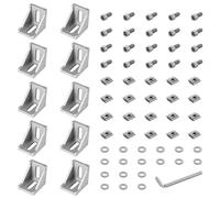 Perfil de aluminio, material de fijación, 30 x 30 cm, material de fijación, ángulo de aluminio, ángulo de esquina, soporte de pared, ángulo de 90 grados, rejilla para perfil de puntal 3030, impresora