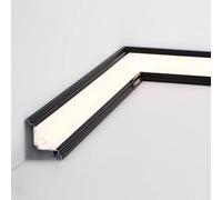 Perfil de Aluminio para LED, Canal de Aluminio del Moldeado de la cornisa del LED for el Techo en el Negro Blanco los 3ft a los 98ft(Black,20ft(6m))