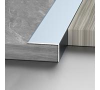 Perfil de aluminio para pared, 90 cm, 3 piezas, diseño Ele para paredes y pelos, protección resistente a los golpes, gris (12 x 28 mm) - y protector Ed