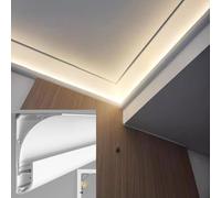 Perfil de aluminio para tiras de LED, Pista de aluminio de la ensenada del moldeado de corona del LED for la luz indirecta el 1-30m del piso de la esquina de la pared del techo(4 meters/13.1 ft)