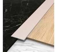 Perfil de Aluminio Transición para Suelo, Tira de Transición de Alfombra de Aluminio, Sin Necesidad de Taladrar, Molduras para Umbrales de Puertas, Moqueta a Baldosas (Purple Gold 15mm/0.59in)