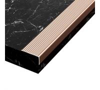 Perfil de Borde de Escalera Aluminio, Protector de Borde de Escalera, Tiras Antideslizante Forma L(Rose Gold,30x20mm/0.8x1.2in)