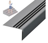 Perfil de Borde de Escalera Autoadhesivo Borde para Escaleras, Apto para Escaleras Madera, Cerámica, Hormigón y Metal(Gray,500cm/197in)