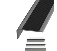 Perfil De Borde De Escalera Autoadhesivo, Cantonera Protector, Perfil Angular De PVC, Esquina De Gomma para Cantos, Borde De PeldañO, para Peldaños De Interior Y Exterior (Color : Grayish Black, Siz