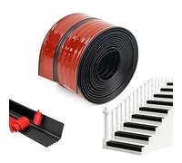 Perfil de Borde de Escalera Autoadhesivo de Borde de L 3 Metros Protectores Antideslizantes para Bordes de Escaleras Interiores y Exteriores, Borde Flexible de PVC con Relieve (50mm x 40mm, Negro)